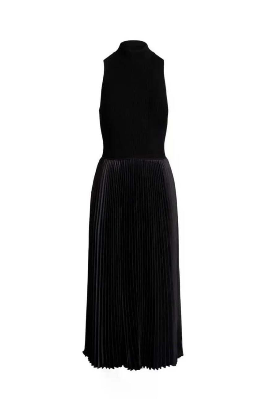 Polo Ralph Lauren Pleated Sleeveless Mockneck Dress in Black Size XXL